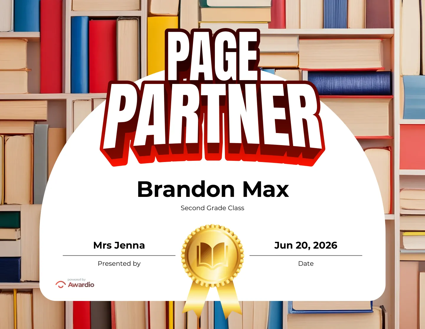 Free Reading award certificate design