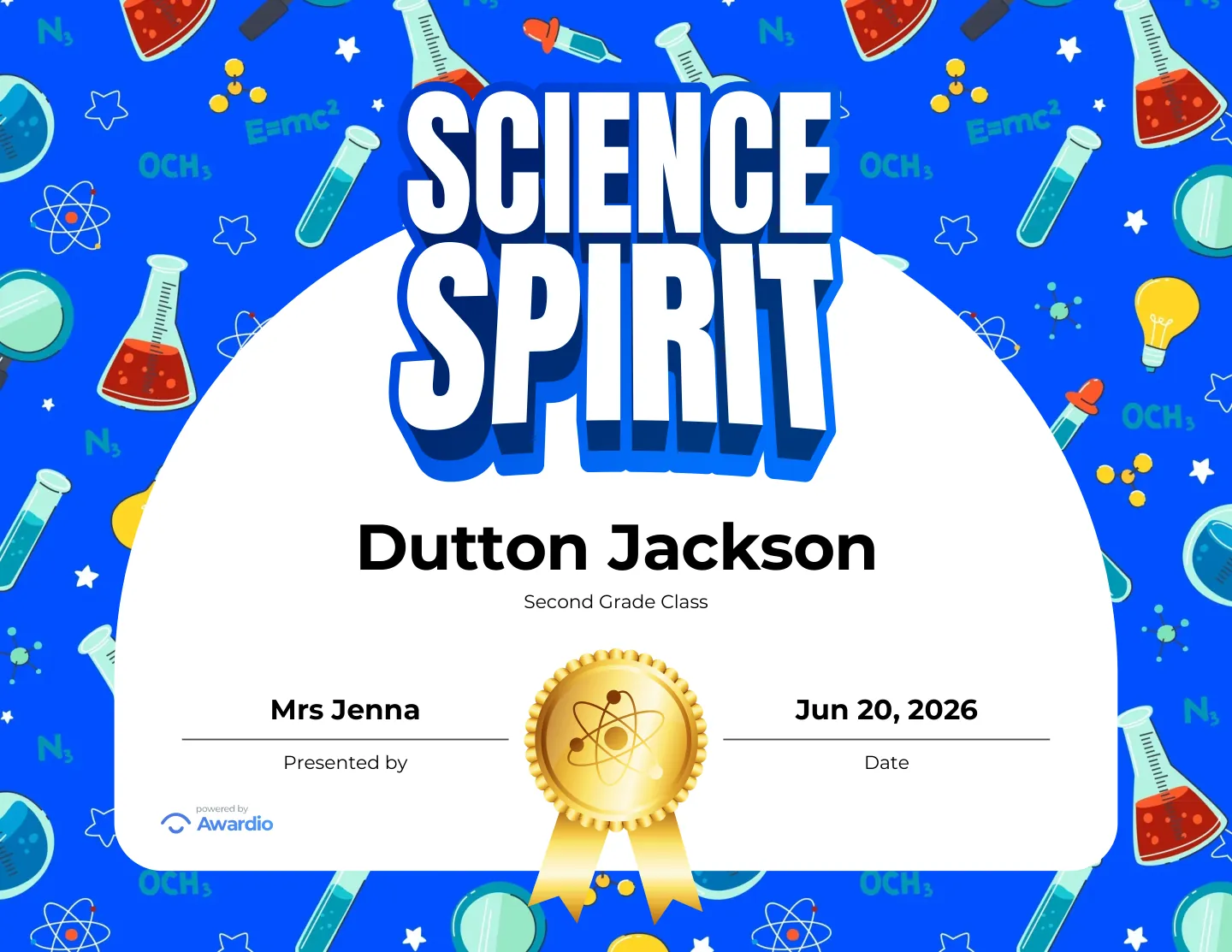 Personalized Academic student certificate