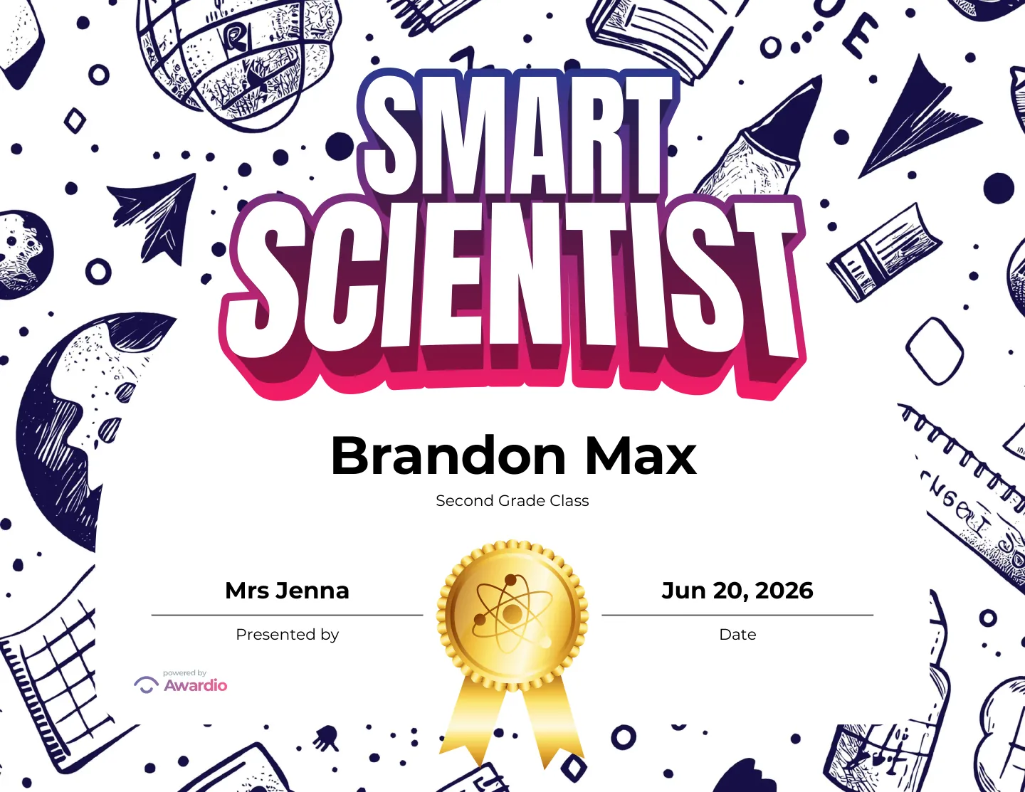 Free Science award certificate design