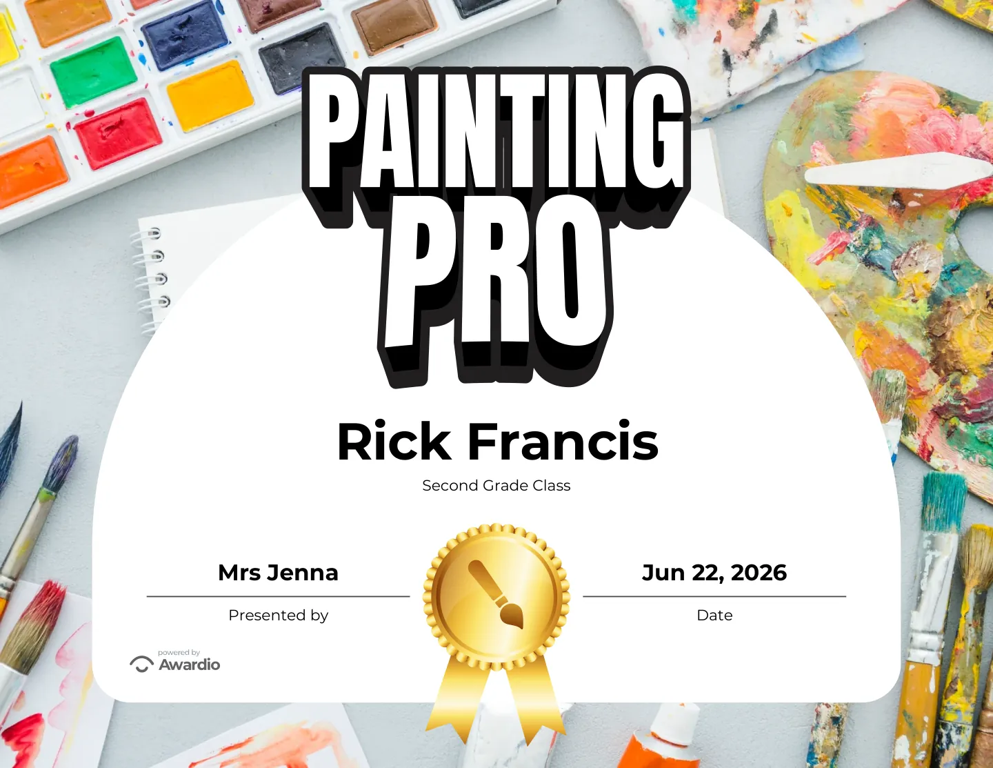 Arts and Crafts certificate you can print or send