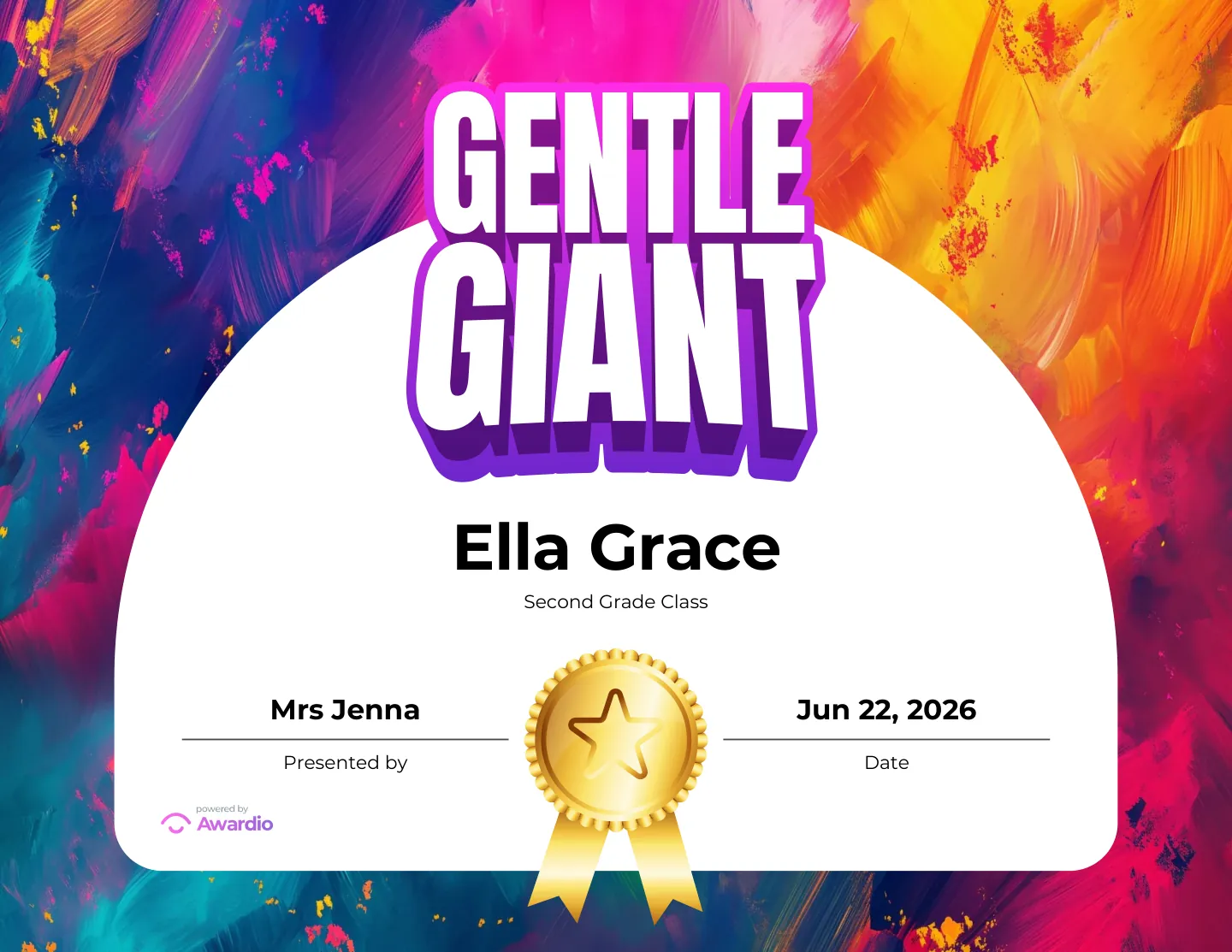 Behavior recognition award template