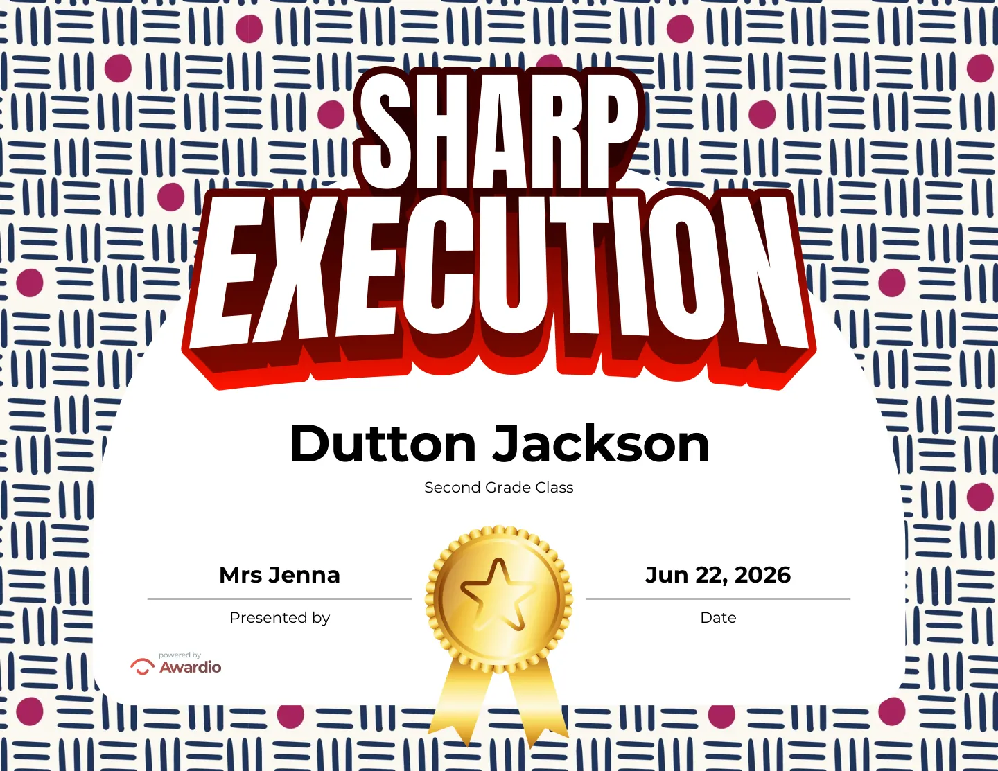 Printable Martial Arts award certificate