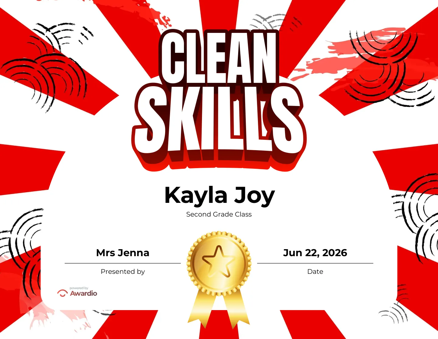 Customizable Martial Arts certificate for students