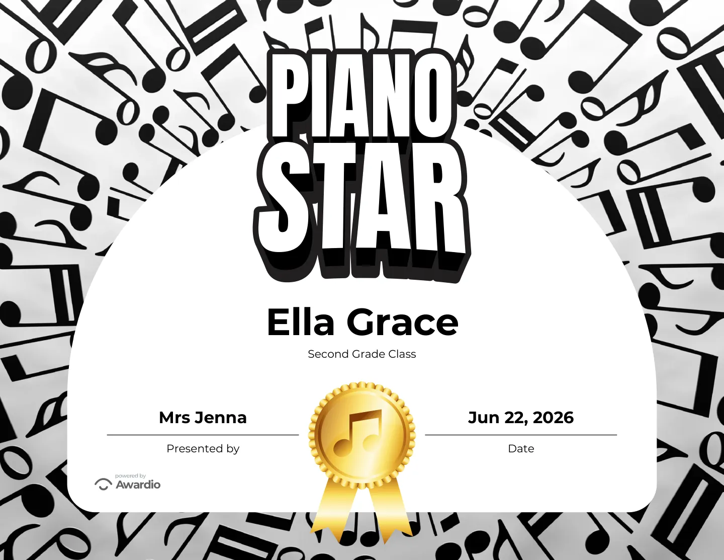Free Music award certificate design
