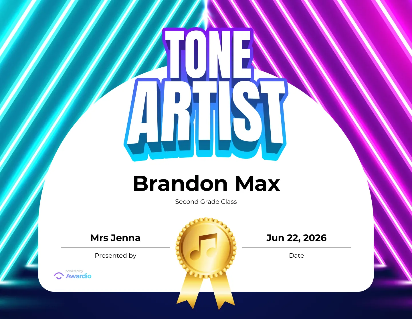 Free Singing award certificate design