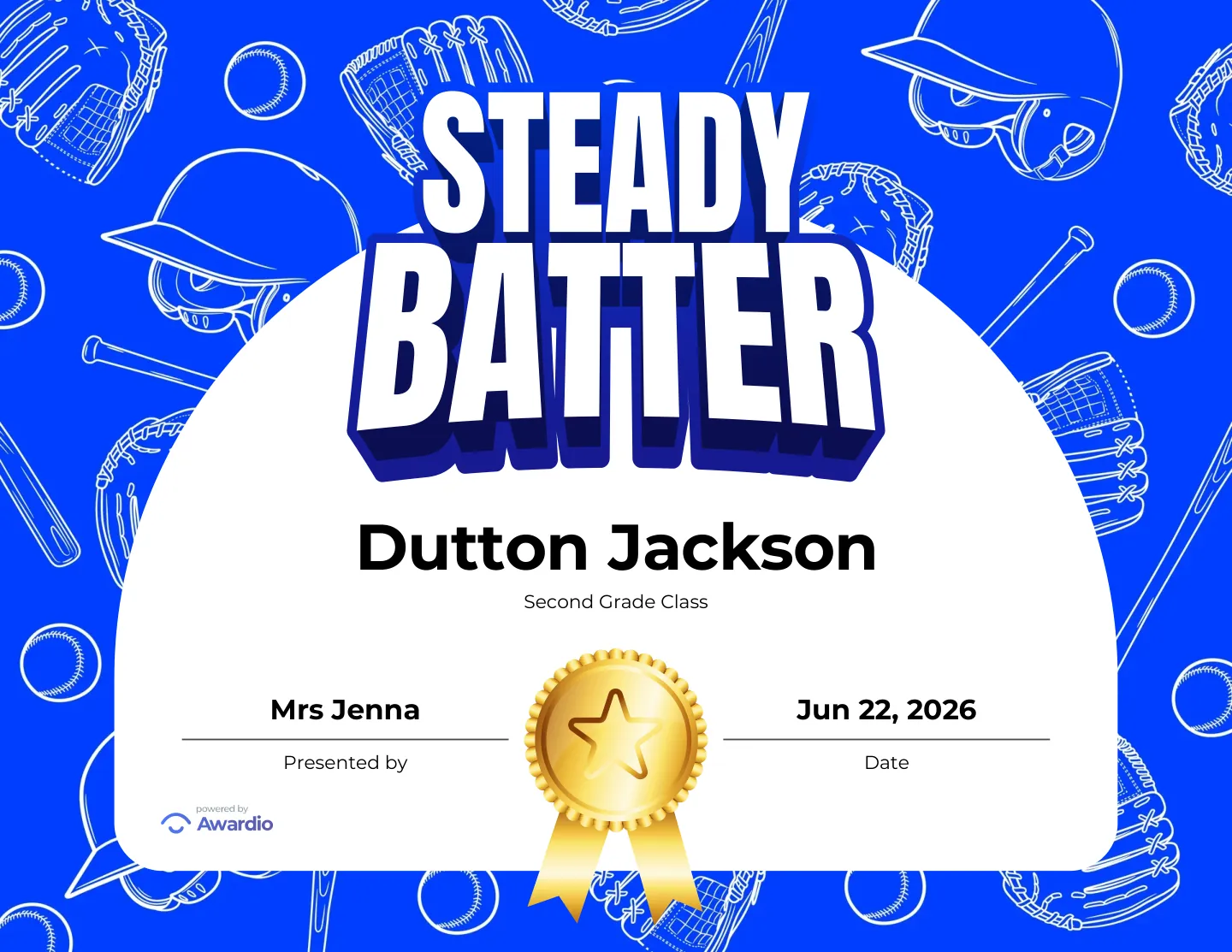 Sports award template for teachers