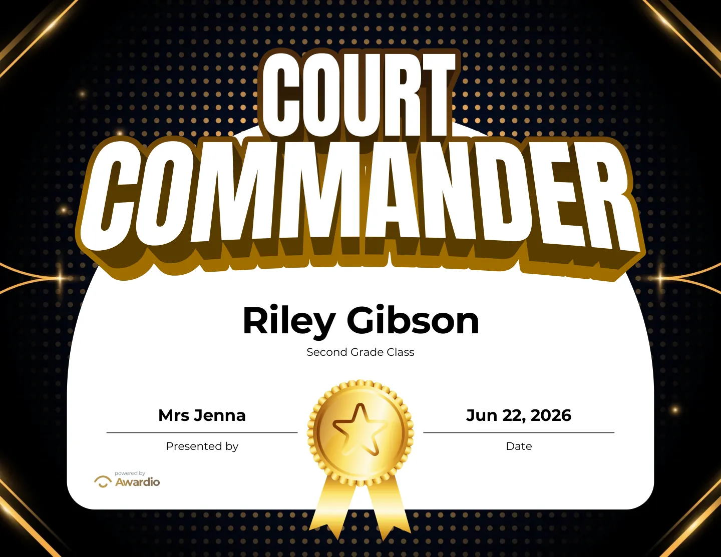 Personalized Basketball student certificate