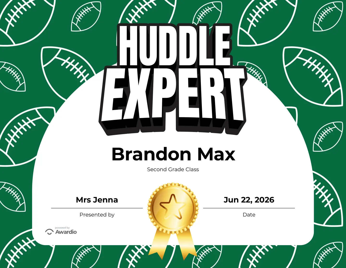 Free Football award certificate design