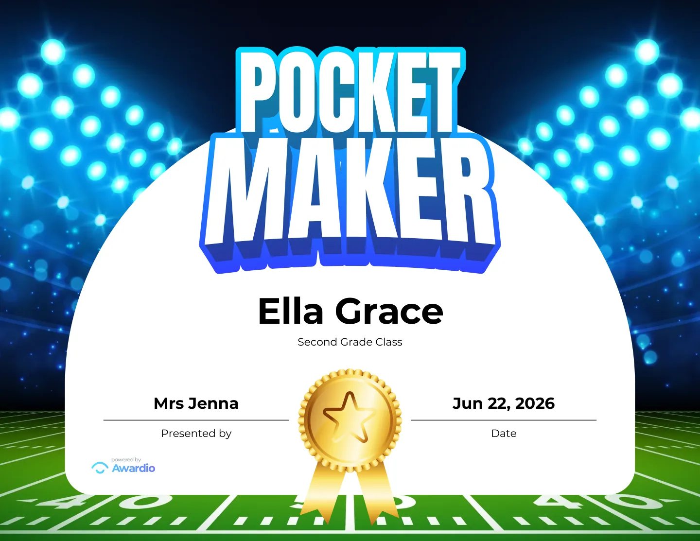 Football recognition award template