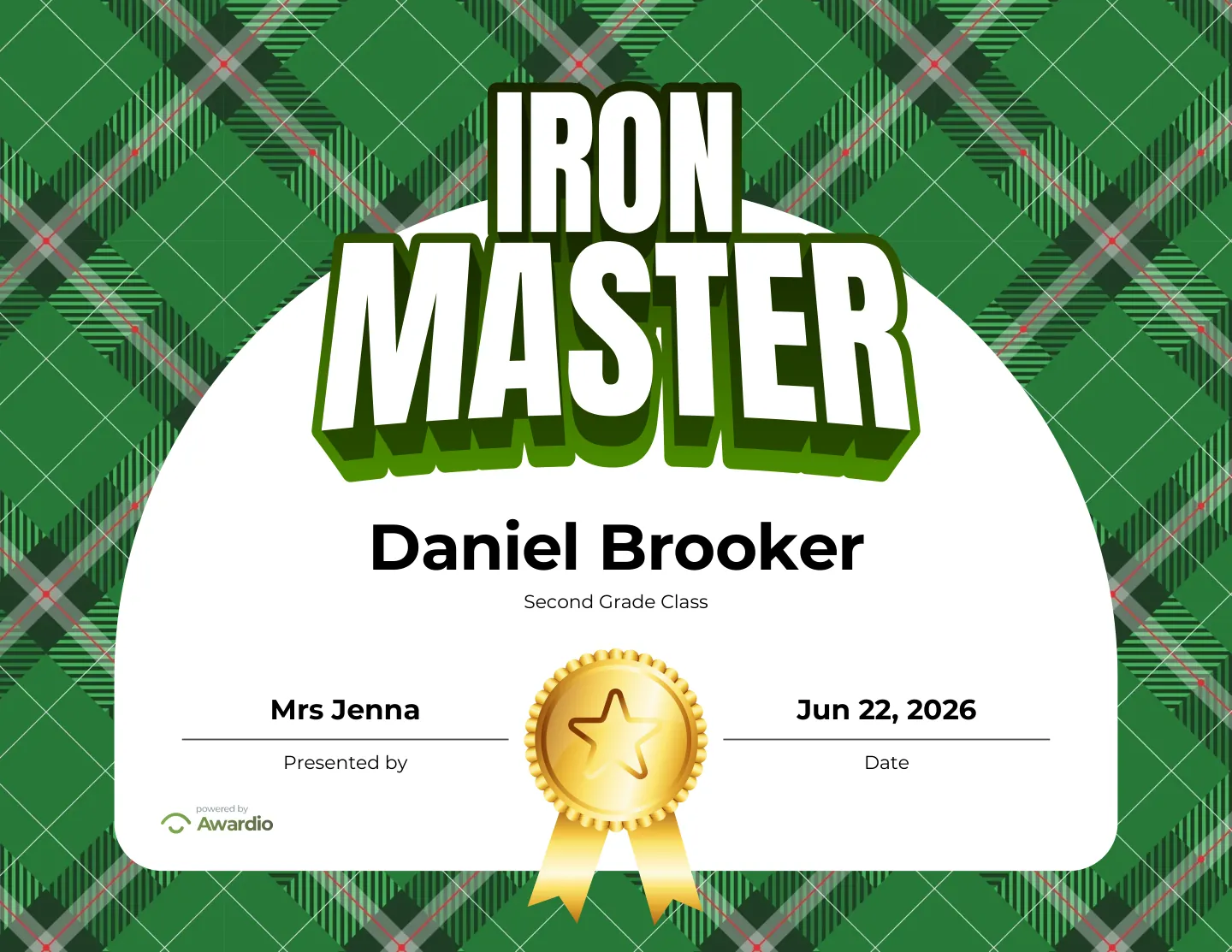 Printable Golf award for kids