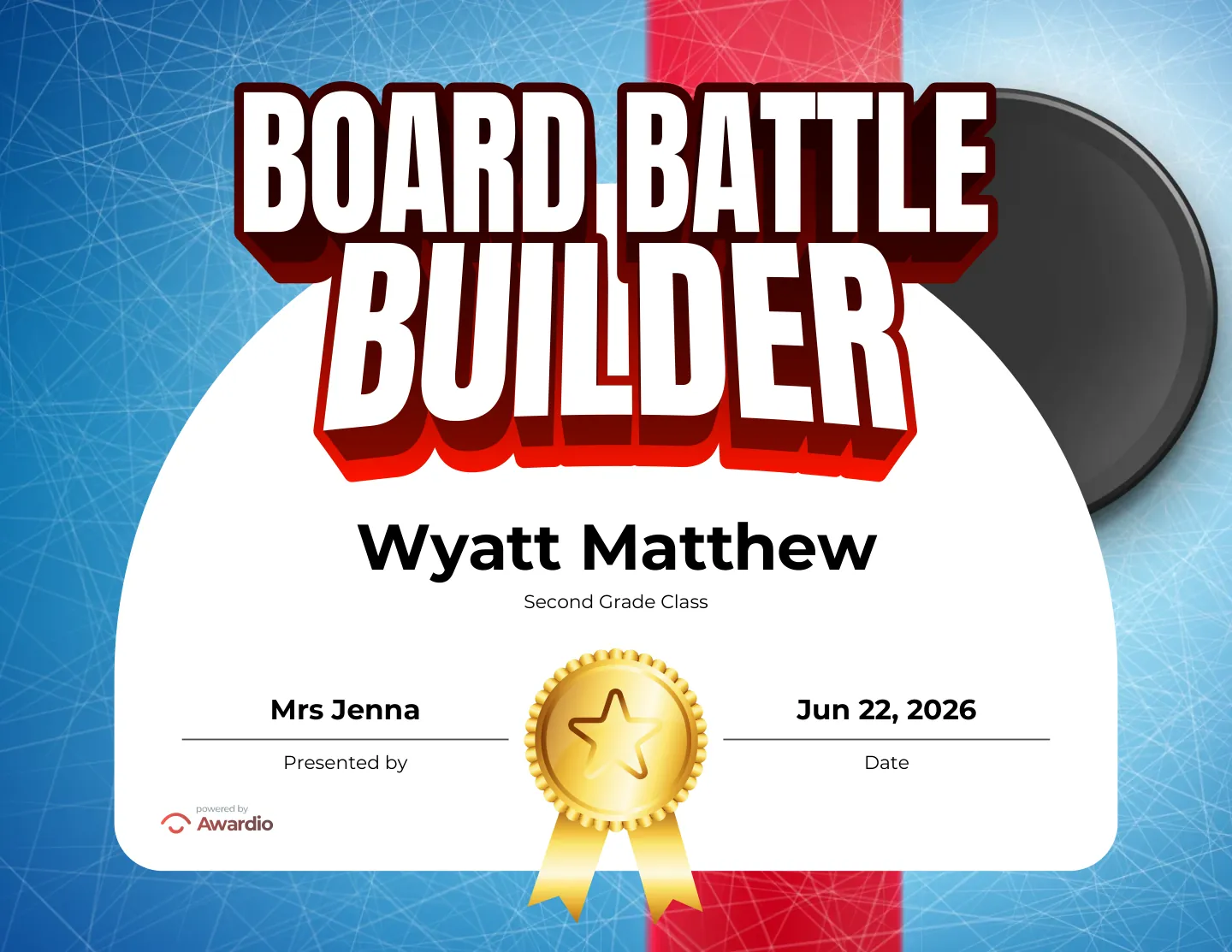 Editable Sports award certificate