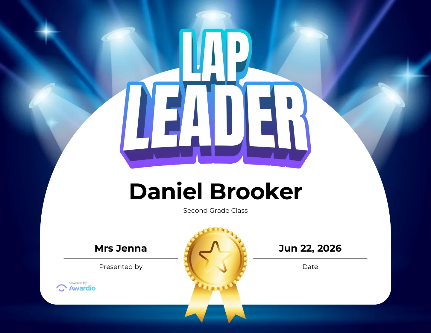 Printable Swim award for kids